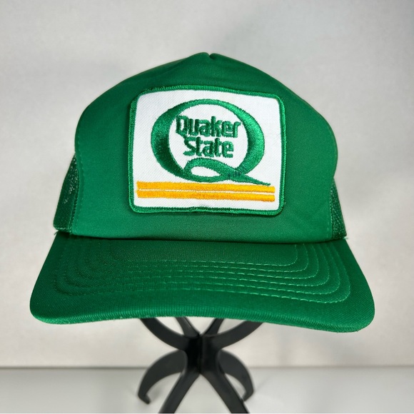 Quaker State Other - Vtg Quaker State Mesh Trucker Hat Snapback Patch Oil Company Logo Cap Race Farm